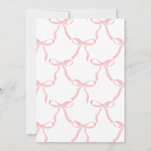 Pink Bow Baby Shower Invitation Customizable 招待状 (裏面)