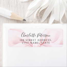 Pink Bow Baby Shower Return Address Label ラベル