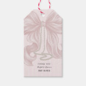 Pink Bow Baby Shower Thank You ギフトタグ (正面)