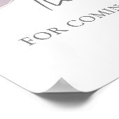 Pink Bow Baby Shower Thank You Sign ポスター (角)