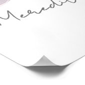 Pink Bow Baby Shower Welcome Sign ポスター (角)