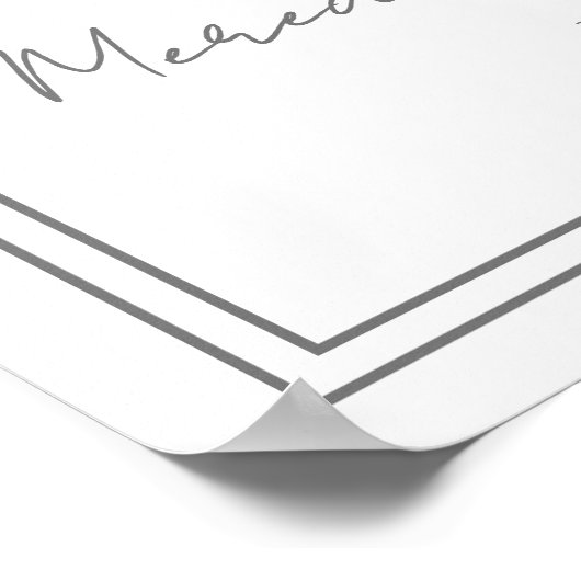 Pink Bow Baby Shower Welcome Sign ポスター (角)