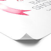 Pink Bow Baby Shower Welcome Sign – Physical Print ポスター (角)
