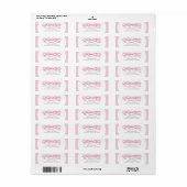 Pink Bow Baptism Envelope Return Address Label ラベル (フルシート)
