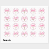 Pink Bow Baptism Envelope Seal Sticker Cross Round ラウンドシール (シート)