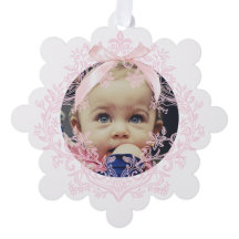 pink bow Baptism thank you 