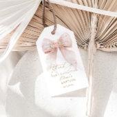 Pink Bow Baptism Thank You  ギフトタグ