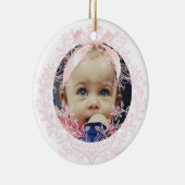 pink bow Baptism thank you セラミックオーナメント (右)