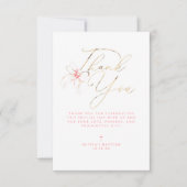 Pink Bow Baptism Thank You Photo Card サンキューカード (正面)