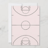 Pink Bow Basketball Birthday Girls Sports 招待状 (裏面)