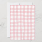 Pink Bow Berry in love strawberry Bridal Shower  招待状 (裏面)