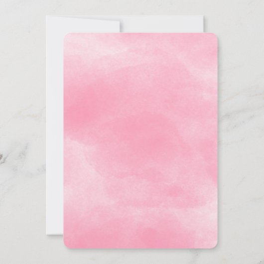 Pink Bow Birthday Watercolor 招待状 (裏面)