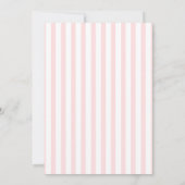 Pink Bow Blush Cross Stripes Baptism Invitation 招待状 (裏面)