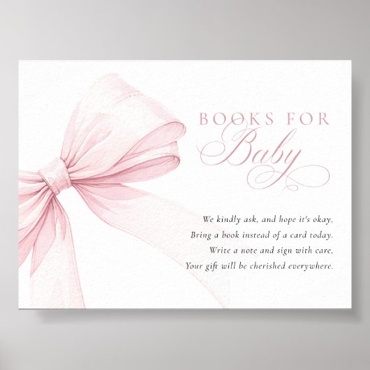 Pink Bow Books for Baby - Digital Download Card ポスター (正面)