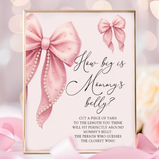 Pink Bow Bow How Big is Mommy's Belly Game ポスター