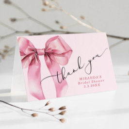 Pink Bow Bridalで結婚式を挙げる彼女 サンキューカード