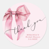 Pink Bow Bridal 結婚おめでとう ラウンドシール (正面)