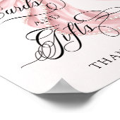 Pink Bow Bridal Shower Cards and Gifts ポスター (角)