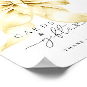 Pink Bow Bridal Shower Cards & Gifts Table Sign ポスター (角)