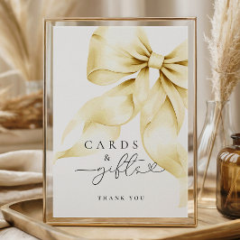 Pink Bow Bridal Shower Cards & Gifts Table Sign ポスター