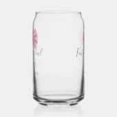 Pink bow bridal shower name date pastel stylish te ガラス缶 (右)