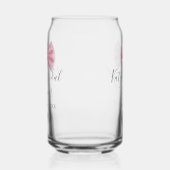 Pink bow bridal shower name date pastel stylish te ガラス缶 (左)