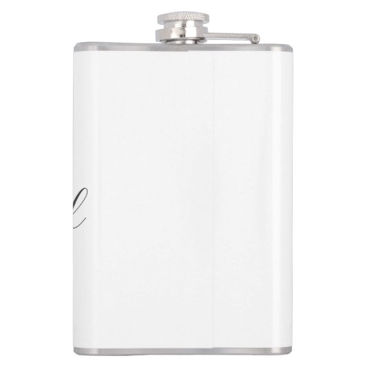 Pink bow bridal shower name date pastel stylish te フラスク (裏面)