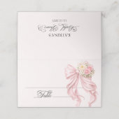 Pink Bow Bridal Shower Place Card プレイスカード (外部開封)