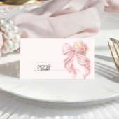 Pink Bow Bridal Shower Place Card プレイスカード