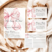 Pink Bow Bridal Shower Thank You Card サンキューカード