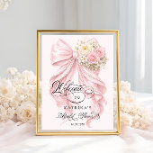 Pink Bow Bridal Shower Welcome  ポスター