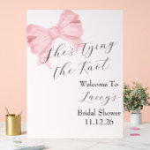 Pink Bow Bridal Shower Welcome Sign アクリルサイン (ウェディング)