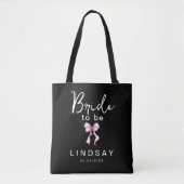 Pink Bow BRIDE TO BE Bachelorette Party  トートバッグ (正面)
