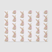 Pink Bow Bunny Rabbits Birthday   薄葉紙 (正面)