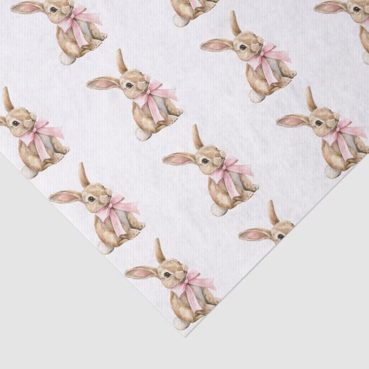 Pink Bow Bunny Rabbits Birthday   薄葉紙 (詳細)