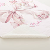 Pink Bow Butterflies シェルパブランケット (3/4)