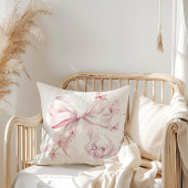 Pink Bow Butterflies Photo クッション