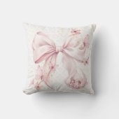 Pink Bow Butterflies Photo クッション (正面)