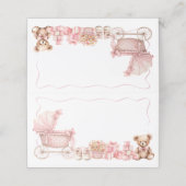 Pink Bow Carriage Baby Shower Appointment Card 予約カード (外部開封)
