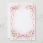 Pink Bow Castle First Birthday 招待状 (裏面)