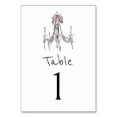 Pink Bow Chandelier Sketch Table Number テーブルナンバー (正面)