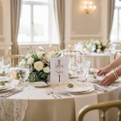 Pink Bow Chandelier Sketch Table Number テーブルナンバー