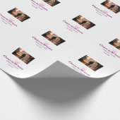 Pink bow cheers to 50 years anniversary wedding  ラッピングペーパー (角)