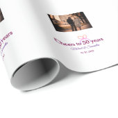 Pink bow cheers to 50 years anniversary wedding  ラッピングペーパー (ロールコーナー)