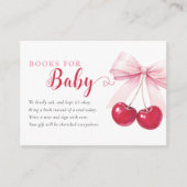 Pink Bow Cherries Books for Baby Card エンクロージャーカード (正面)