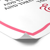 Pink Bow Cherries Graduation Shirley Drink Bar ポスター (角)