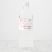 Pink Bow Christmas Baby Shower ペットボトルラベル (正面)