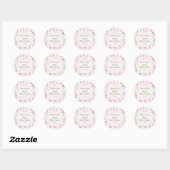 Pink Bow Christmas Baby Shower Sticker ラウンドシール (シート)