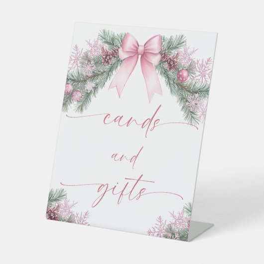 Pink Bow Christmas Cards and Gifts 台座サイン (正面)