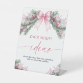 Pink Bow Christmas Date Night Ideas sign 台座サイン (正面)